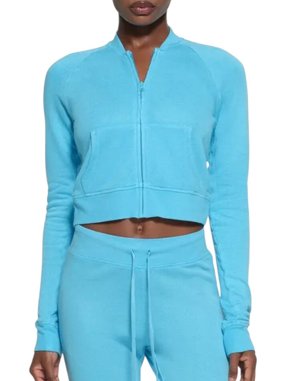 SKIMS Light French Terry Shrunken Zip Up Hoodie